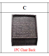 Meetsunny MA01B Replacement Parts-Chair Back (Model #c)
