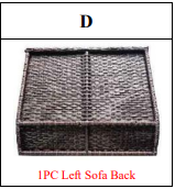 Meetsunny MA01-1 Replacement Parts-Left Sofa Back(Model #D)