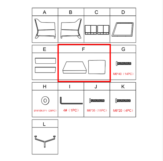 Meetsunny MA011 Replacement Parts - Back Cushion (Model #F)
