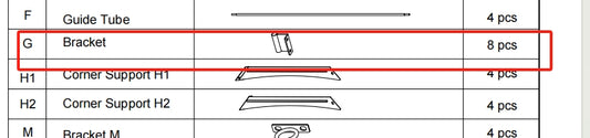 Meetsunny Replacement Parts: Outdoor Pergola Gazebo F03-Bracket G Model: F03. Part Number: G