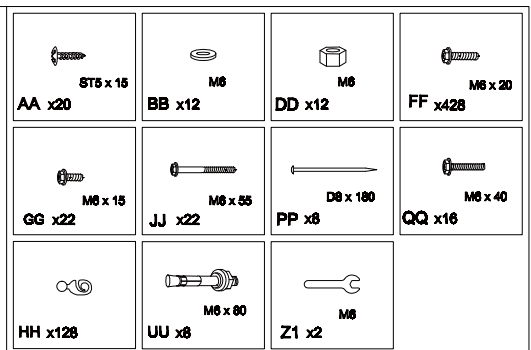 Meetsunny A09 Replacement Parts - (Hardware Pack)