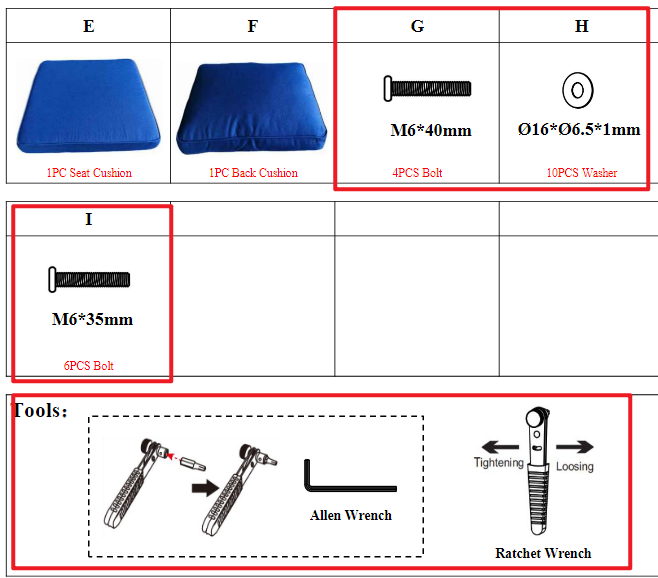 Meetsunny MA01-3 Replacement Parts-#Hardware pack