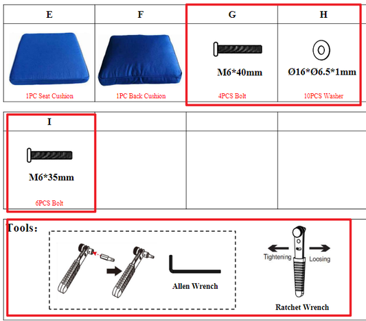 Meetsunny MA01-3 Replacement Parts-#Hardware pack