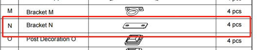 Meetsunny Replacement Parts: Outdoor Pergola Gazebo F03-Bracket N Model: F03. Part Number: N