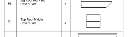 Meetsunny Replacement Parts: Double Roof Hardtop Gazebo Series A01-Top Roof Middle Cover Plate, Model: A01, Part Number: #Q1