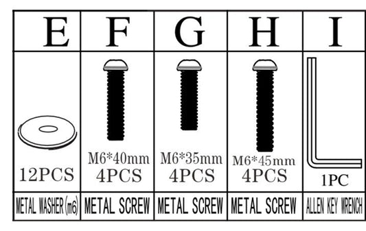 Meetsunny M16-Sofa Replacement Parts - Hardware Pack