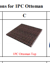 Meetsunny MA012 Replacement Parts - Ottoman top (Model #C)
