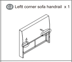 Meetsunny MA03-1 Replacement Parts - Left corner sofa handrail (Model #C2)