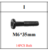 Meetsunny MA17 Replacement Parts - M6*35mm Bolt (Model #I)
