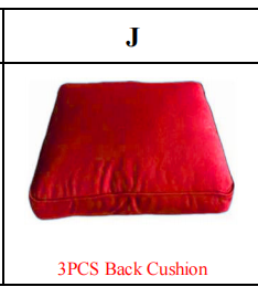 Meetsunny MA01-1 Replacement Parts - Back Cushion (Model #J)