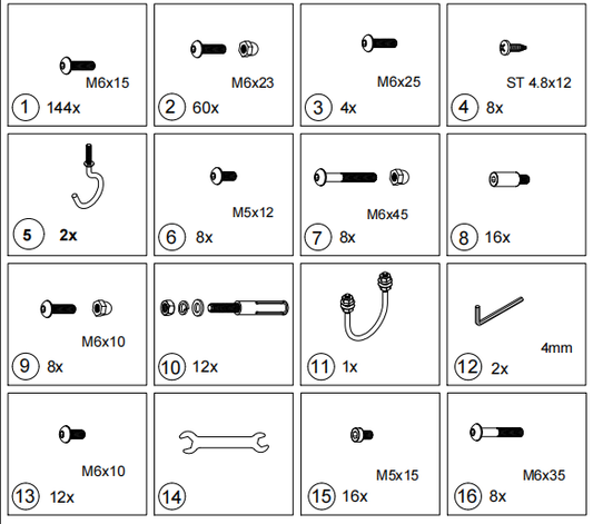 Meetsunny C42 Replacement Parts - Hardware Pack